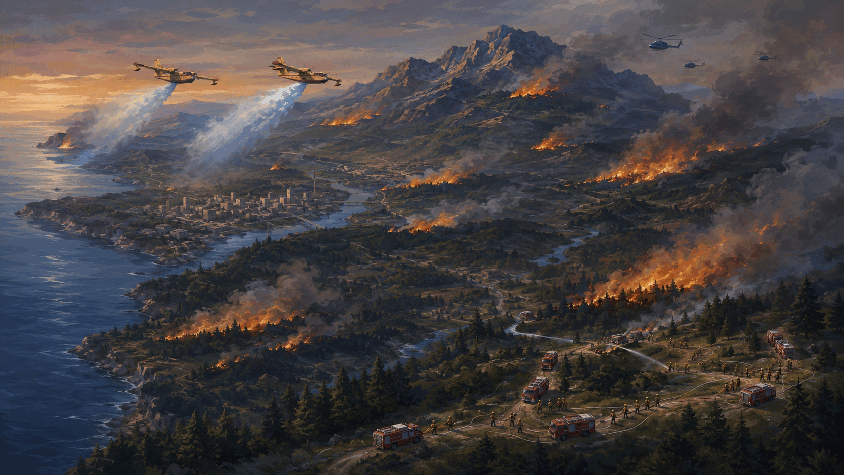 Albania battles 14 active wildfires as aircraft and 309 troops join response