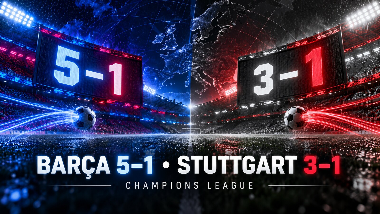 OFFICIAL: BARCELONA EXPLODE 5–1, DEMIROVIĆ RUNS RIOT—Champions League night opens with eight goals