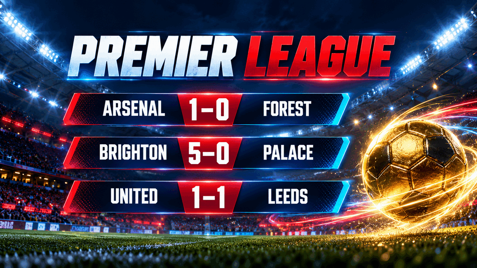 OFFICIAL: ARSENAL STRIKE LATE, BRIGHTON EXPLODE 5–0—United stall again